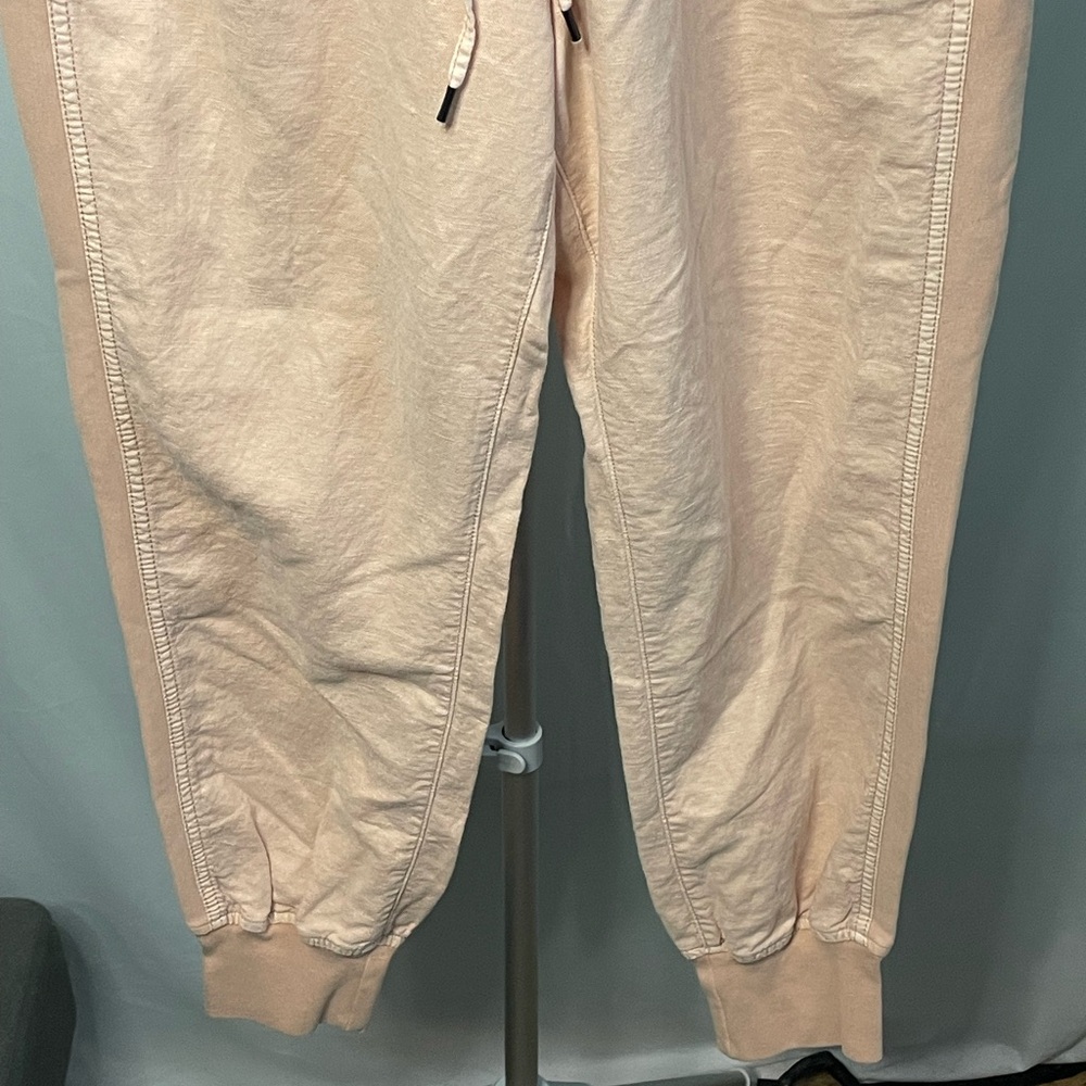 GAP Linen Cotton Joggers Womens Medium Peach Drawstring Relaxed Tapered Pants - Picture 3 of 8
